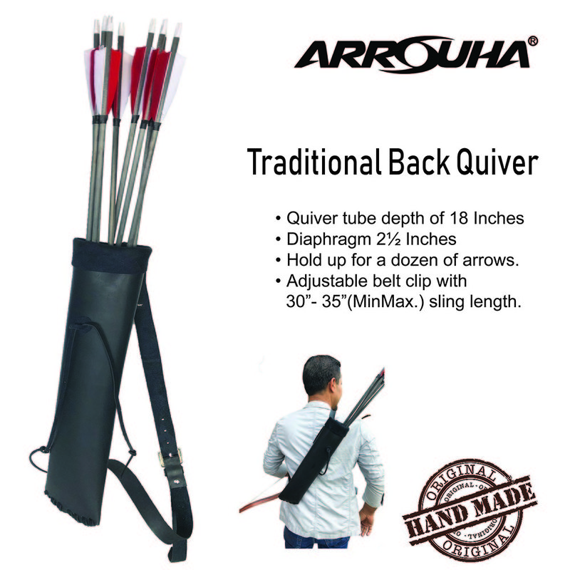 Arrouha Traditional Back Quiver 18 Inches Hold Up Dozen Arrows